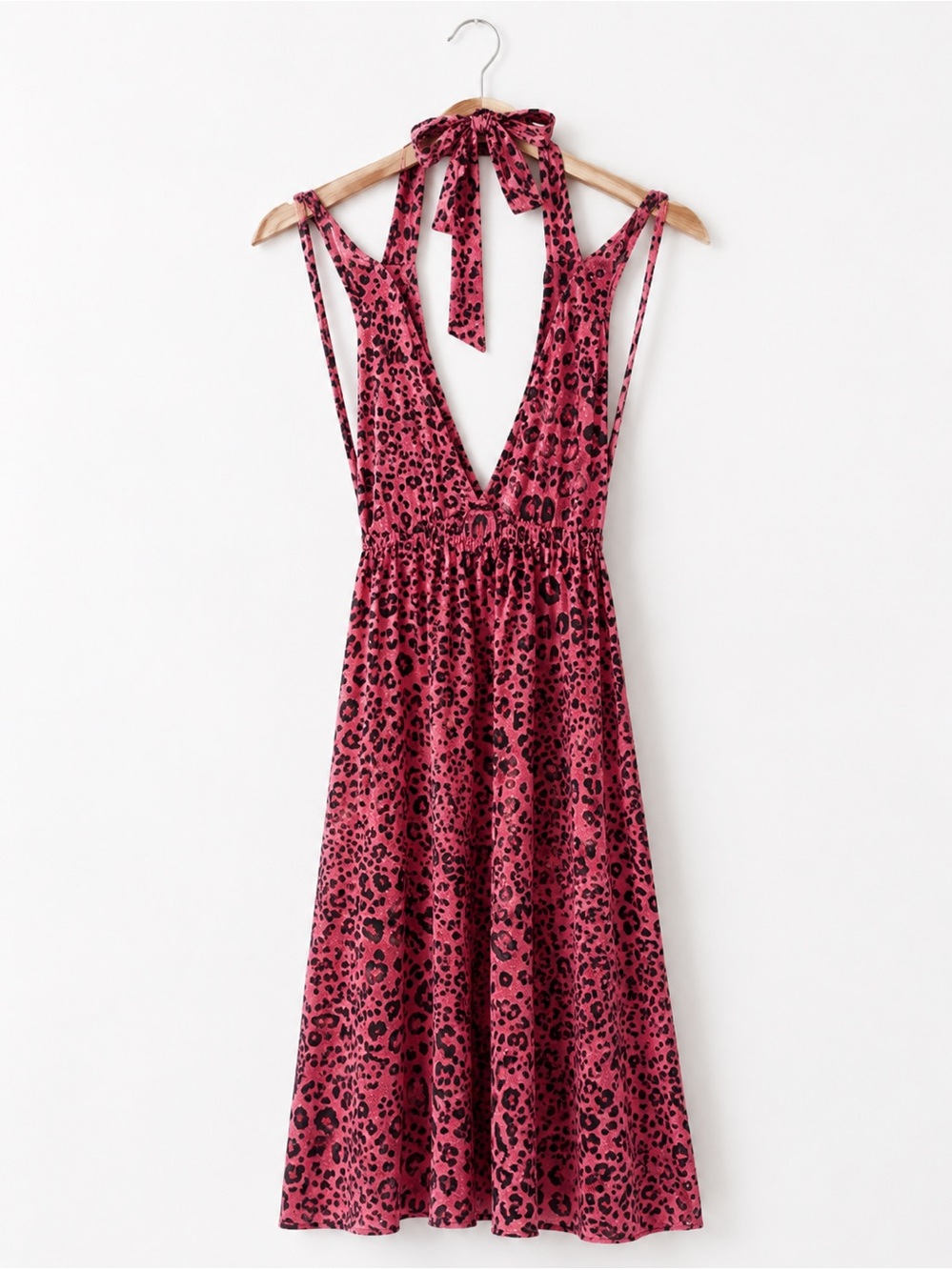 Pink Leopard Print Sundress Jumpsuit